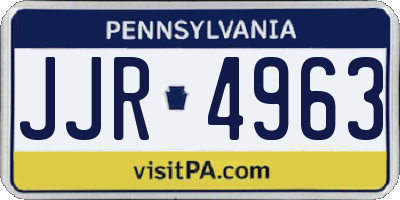 PA license plate JJR4963