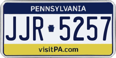 PA license plate JJR5257