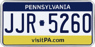 PA license plate JJR5260