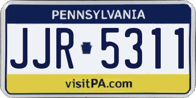 PA license plate JJR5311