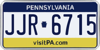 PA license plate JJR6715