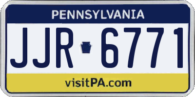 PA license plate JJR6771