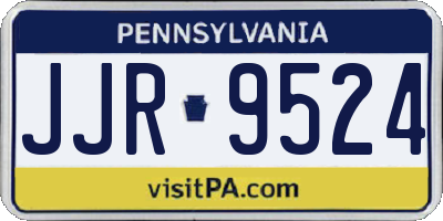 PA license plate JJR9524