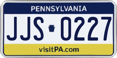 PA license plate JJS0227