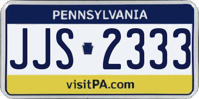 PA license plate JJS2333