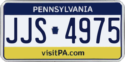 PA license plate JJS4975