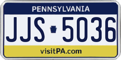 PA license plate JJS5036