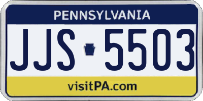 PA license plate JJS5503