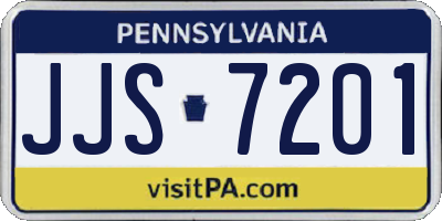 PA license plate JJS7201