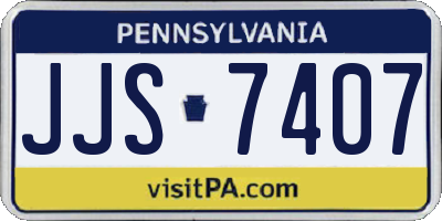 PA license plate JJS7407