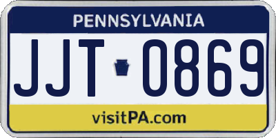 PA license plate JJT0869