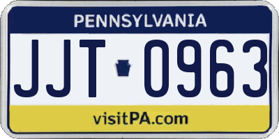 PA license plate JJT0963