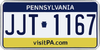 PA license plate JJT1167