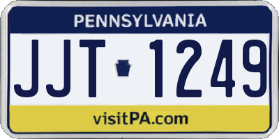 PA license plate JJT1249