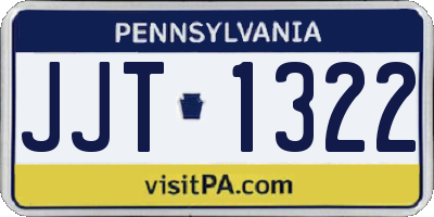 PA license plate JJT1322