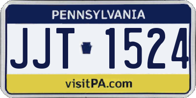 PA license plate JJT1524