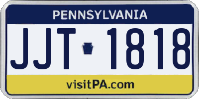 PA license plate JJT1818