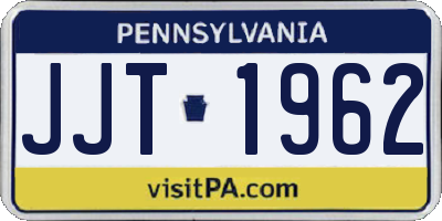 PA license plate JJT1962