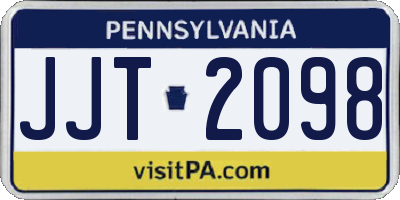 PA license plate JJT2098
