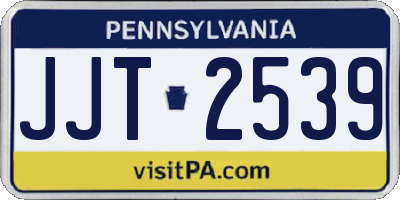 PA license plate JJT2539