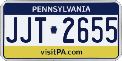 PA license plate JJT2655