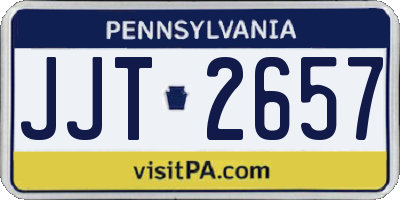 PA license plate JJT2657