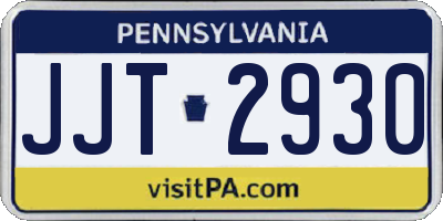 PA license plate JJT2930