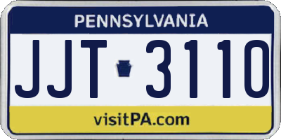 PA license plate JJT3110