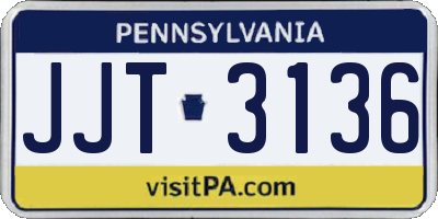 PA license plate JJT3136