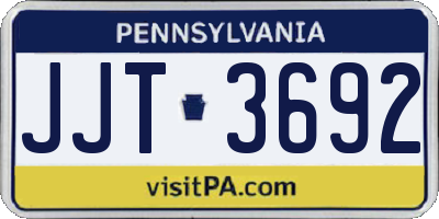 PA license plate JJT3692