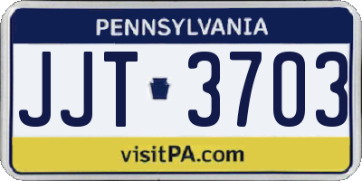 PA license plate JJT3703