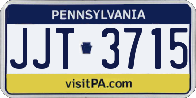 PA license plate JJT3715
