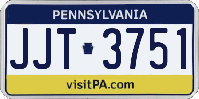 PA license plate JJT3751