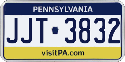 PA license plate JJT3832