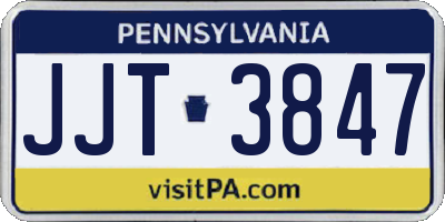 PA license plate JJT3847