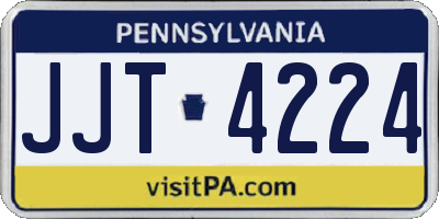 PA license plate JJT4224