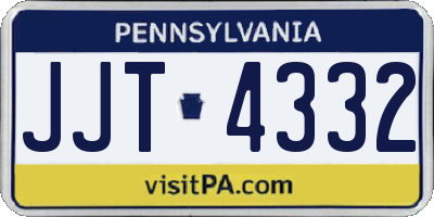 PA license plate JJT4332