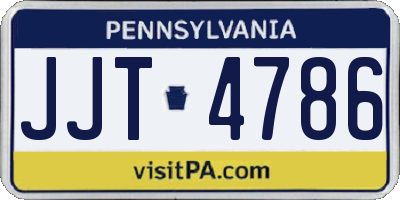 PA license plate JJT4786