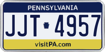 PA license plate JJT4957
