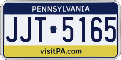 PA license plate JJT5165