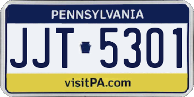 PA license plate JJT5301