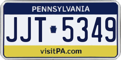 PA license plate JJT5349