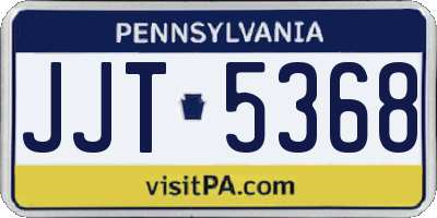 PA license plate JJT5368