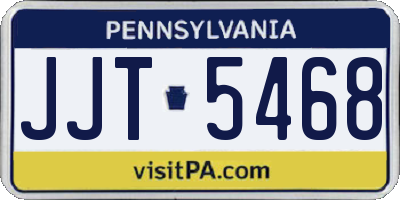 PA license plate JJT5468
