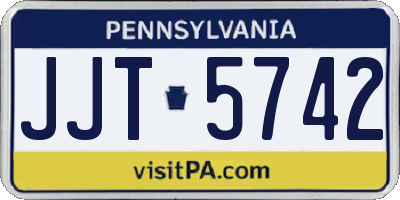 PA license plate JJT5742