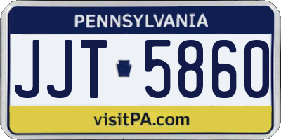 PA license plate JJT5860