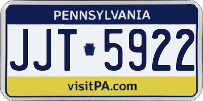 PA license plate JJT5922