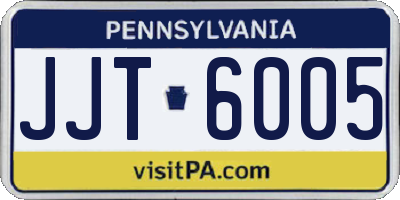 PA license plate JJT6005