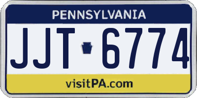 PA license plate JJT6774