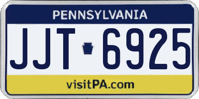 PA license plate JJT6925